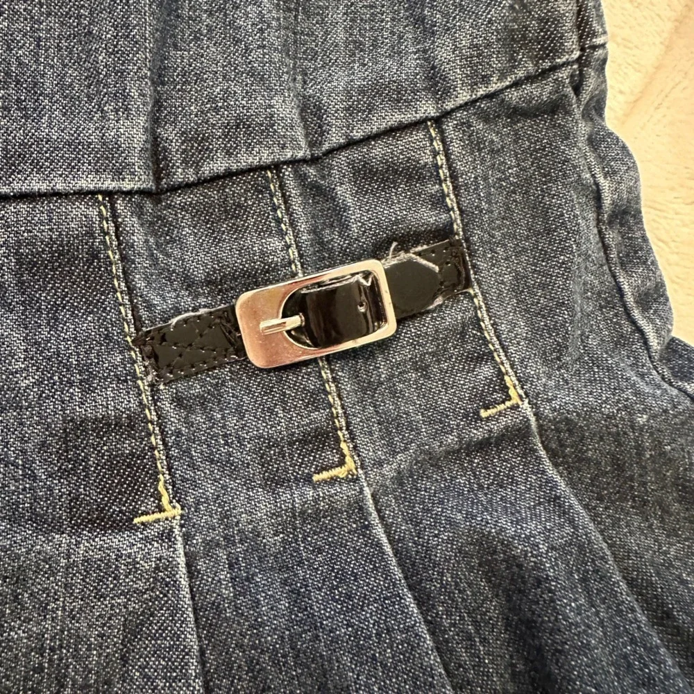 Old Navy Toddler Girl Denim Dress 18-24 Months Pinafore Buckle‎ Pleated